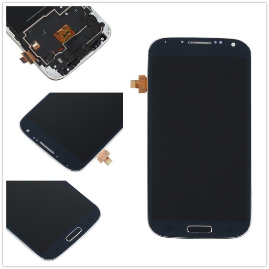 TOUCH+DISPLAY WITH  FRAME SAMSUNG GALAXY S4 I9505 5"BLUE